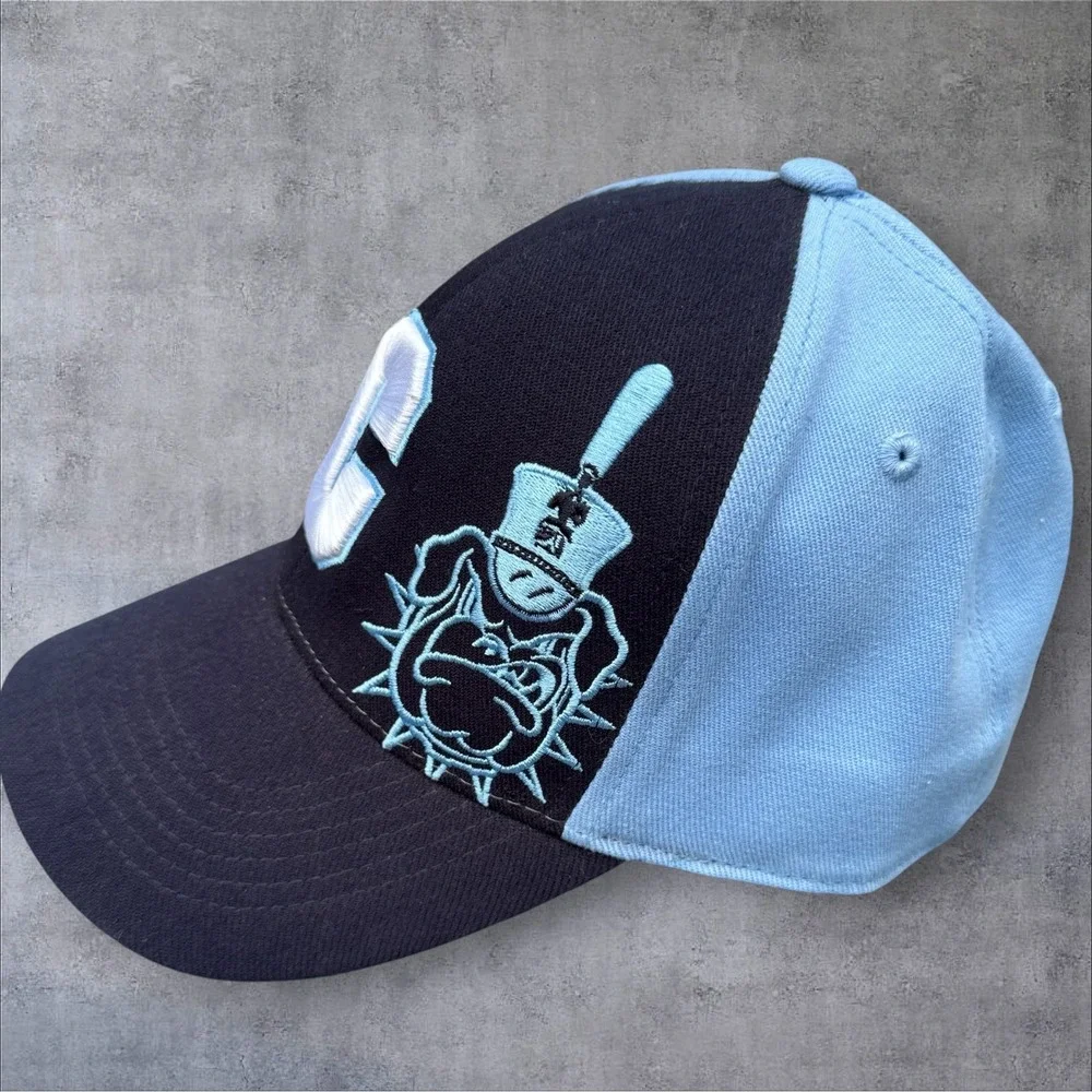The Citadel Bulldogs Top of the World Hat Mascot Navy / Light Blue FlexFit Retro
